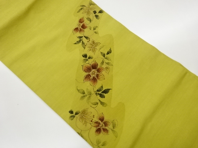 JAPANESE NAGOYA OBI / TSUMUGI / KINSAI / FLOWER